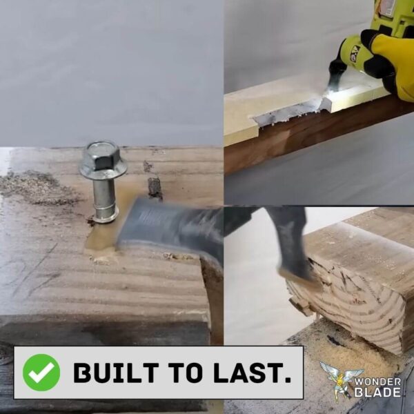 WonderBlade Oscillating Multi Tool Blade cutting wood, fiber cement, concrete screws